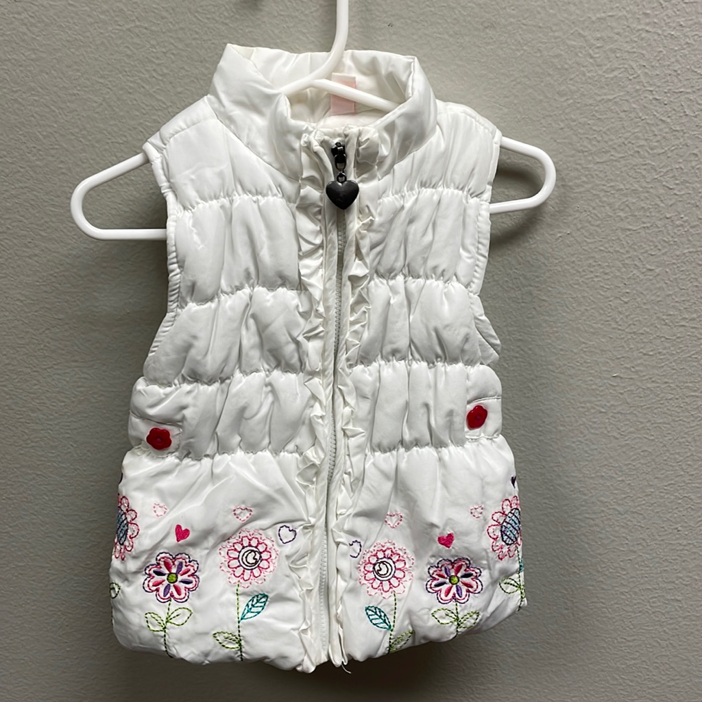 Kids Headquarters White Puffer Vest Sz 24m